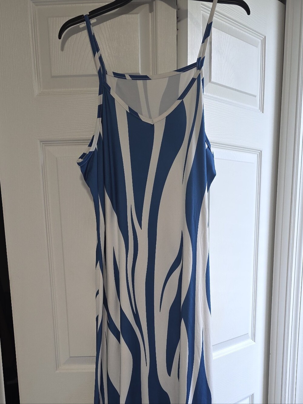 Blue and White Sleeveless Women’s Dress